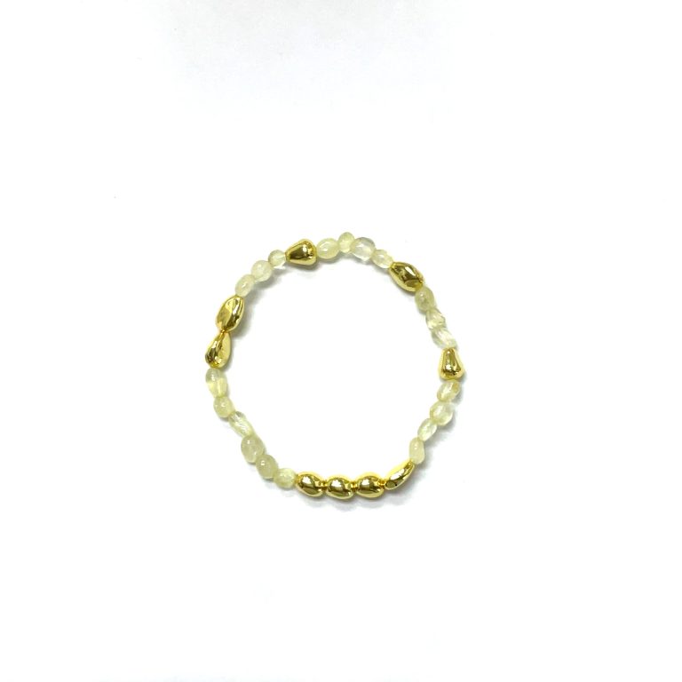 黄水晶碎金铜珠手链